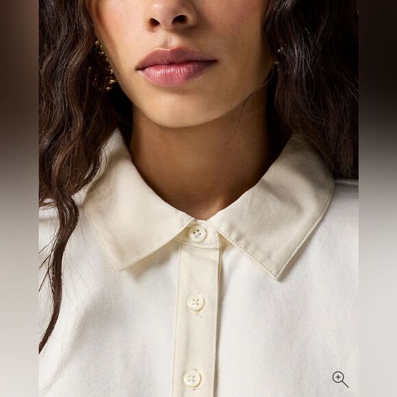 NWT J CREW Mariner jersey long-sleeve polo T-shirt in Ivory - Picture 5 of 7